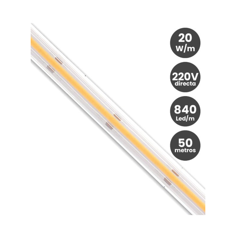 TIRA LED 20W COB 3000ºK CORTE 10CM  10mmX4 5mm