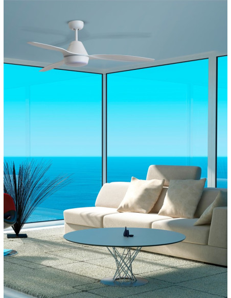ELITE VENTILADOR BLANCO PALA MADERA SIN LUZ 122CM
