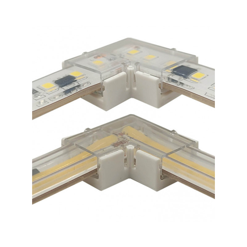 CONECTOR PARA UNION ESQUINA TIRA LED COB 10mm IP20