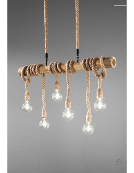 LAMPARA ROPE 6 LUCES SOGA...