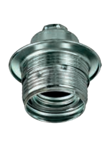 CASQUILLO METALICO E27 PLATA