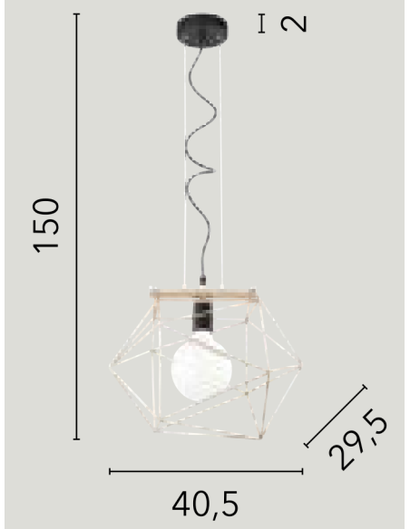 COLGANTE 1 LUZ JAULA NEGRO ORO