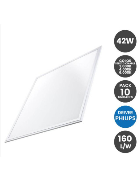 PACK10 PANEL 60x60 42W CCT ENEC05  DRIVER PHILIPS 