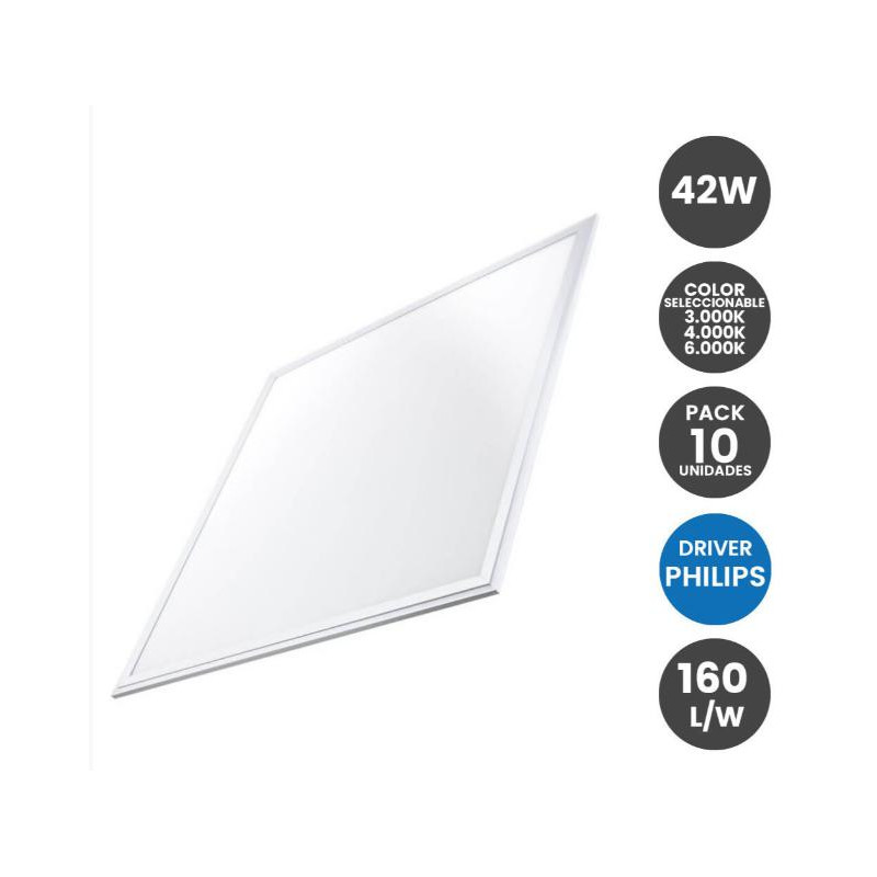 PACK10 PANEL 60x60 42W CCT ENEC05  DRIVER PHILIPS 