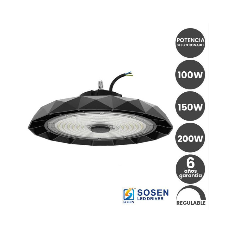 CAMPANA 100W 150W 200W SOSEN DIMABLE 1-10V 5700ºK