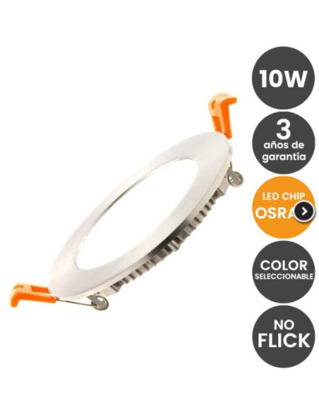 PANEL EMPOTRAR REDONDO NIQUEL S  10W CCT CHIP OSR