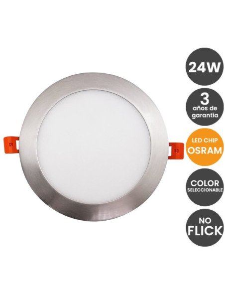 PANEL EMPOTRAR REDONDO NIQUEL S  24W CCT CHIP OSR