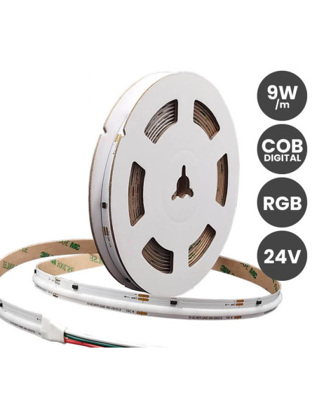 TIRA LED COB DIGITAL RGBIC 9W/M 24V IP20 360L/M