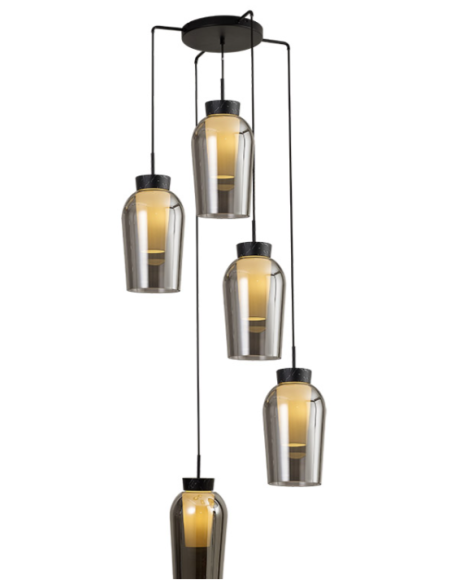 NORA PLAFON 5 COLGANTES E27...