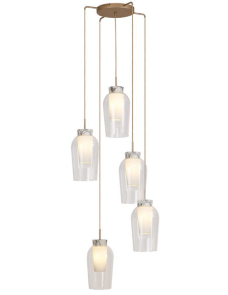 NORA PLAFON 5 COLGANTES E27...