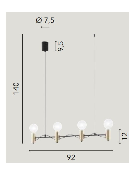 SUSPENSION AXON NEGRO ORO 4XE27