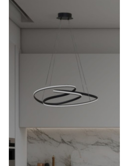 GIOVE LAMPARA COLGANTE 48W NEGRA 3000ºK