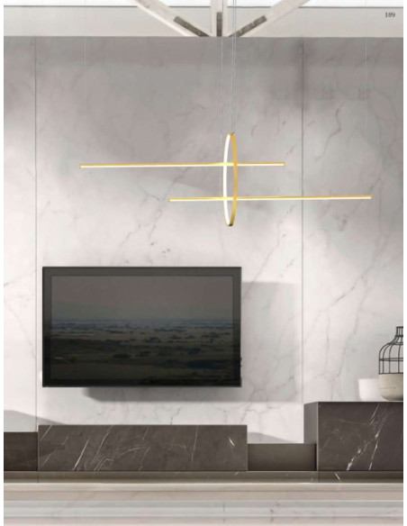 RING 2 O LAMPARA  SUSPENSION ORO 58W 3000K