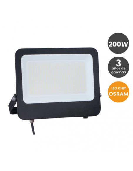 PROYECTOR 200W EXTERIOR C OSRAM NEGRO 4000ºK 140lm
