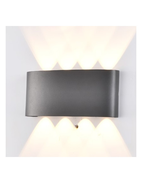 ARCS * APLIQUE EXTERIOR LED 8*1W 3000K GRIS OSCURO