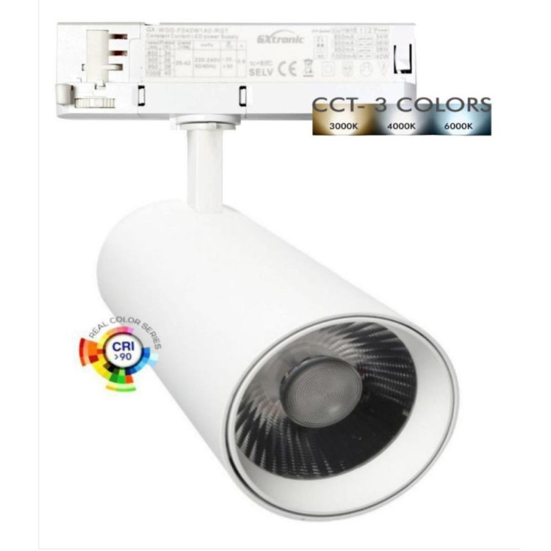 FOCO CARRIL TRIFASICO CCT BLANCO 26W A 40W CRI98