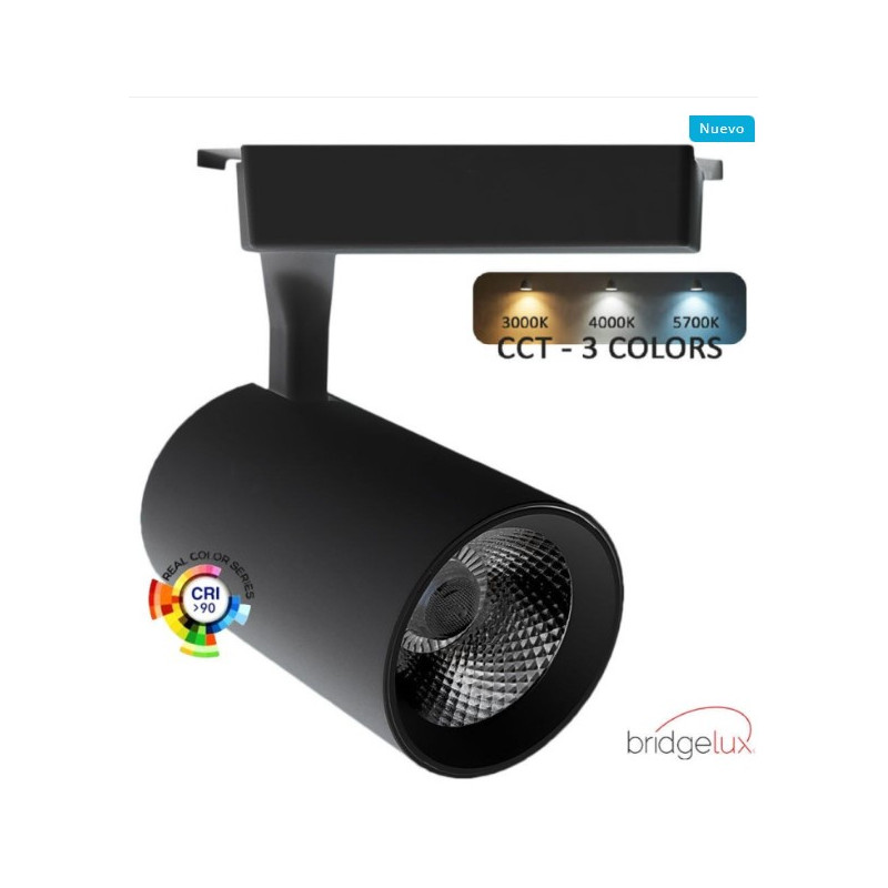 FOCO CARRIL 30W MONOFASICO CCT 48º NEGRO CRI92