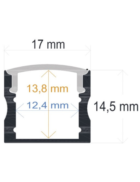 PERFIL ALUMINIO 2m SUPERFIICIE BLANCO