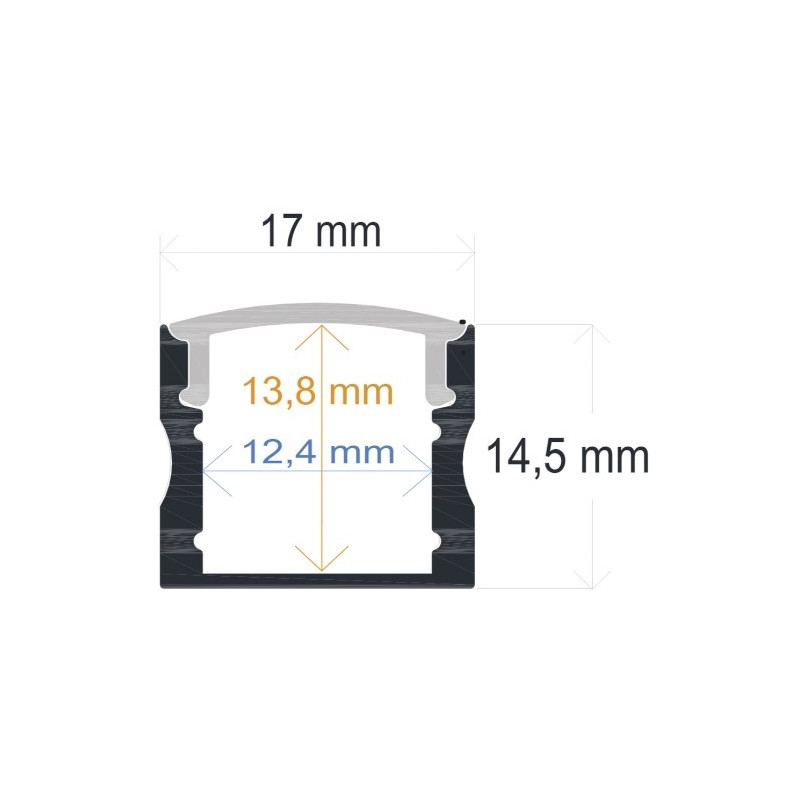 PERFIL ALUMINIO 2m SUPERFIICIE BLANCO