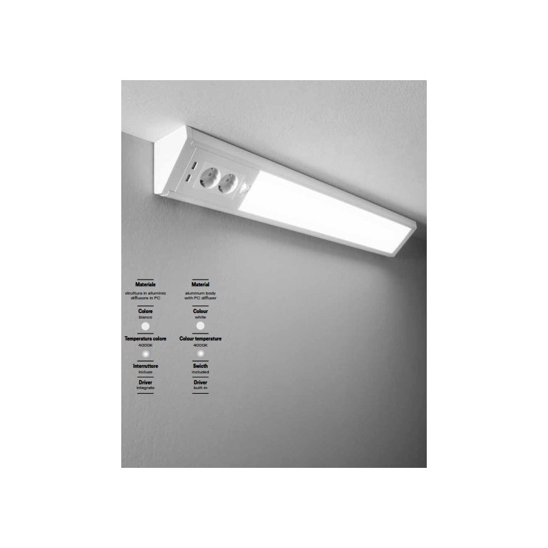 REGLETA ESQUINA 15W ALUMINIO LED INTEGRADO 4000ºK