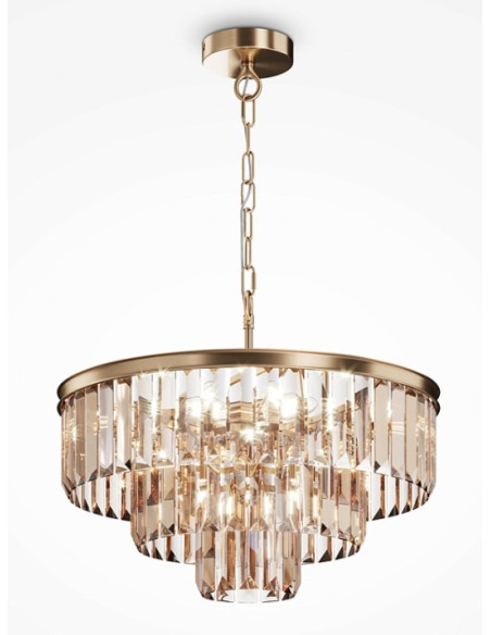 LAMPARA COLGANTE CRISTAL REVERO 7L x E14 ORO