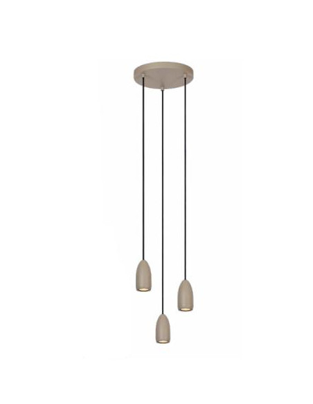 LAMPARA COLGANTE 3XGU10/35WMAX  25X150X25CM TAUPE/