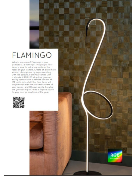 FLAMINGO PIE DE SALON 14W RGB CAMBIO DE COLOR