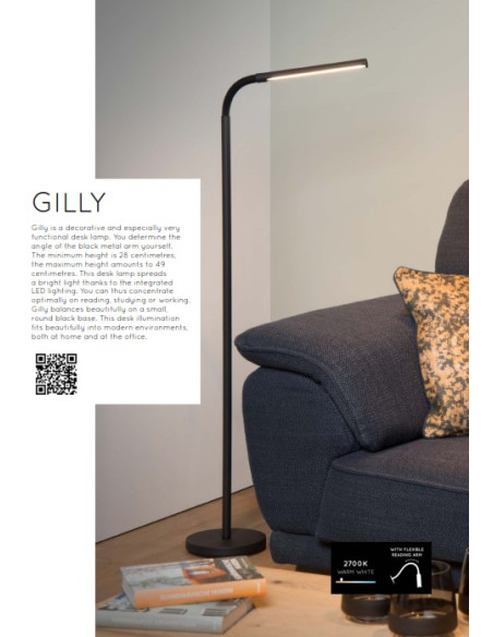 PIE LECTOR 6W REGULABLE NEGRO