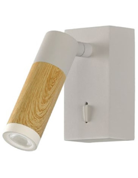 APLIQUES 3 3W CON INTERRUPTOR BLANCO MADERA 4000ºK