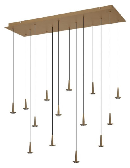PLAFON 14 LUCES CUA  COLGANTE 70W SIN CRISTAL ORO