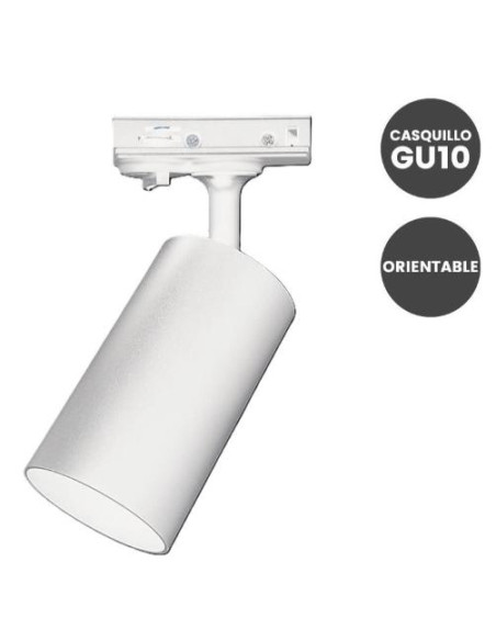FOCO BLANCO CARRIL MONOFASICO 1XGU10 ORIENTABLE