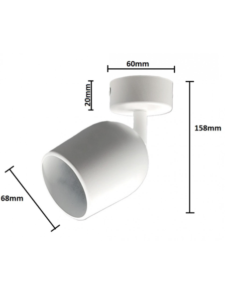 APLIQUE DE TECHO BLANCO ORIENTABLE PARA GU10 2