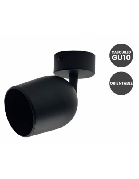 APLIQUE DE TECHO NEGRO ORIENTABLE PARA GU10