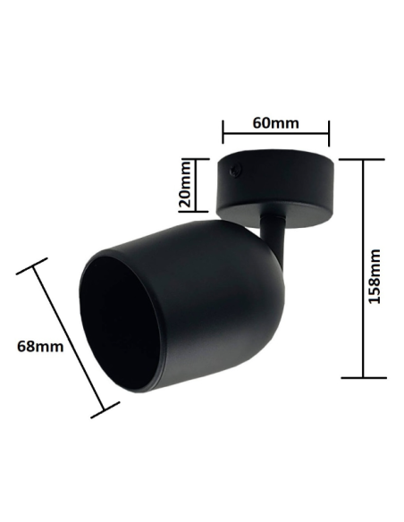 APLIQUE DE TECHO NEGRO ORIENTABLE PARA GU10 2