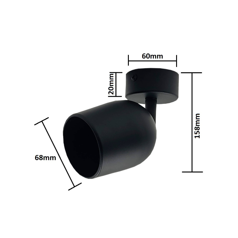 APLIQUE DE TECHO NEGRO ORIENTABLE...