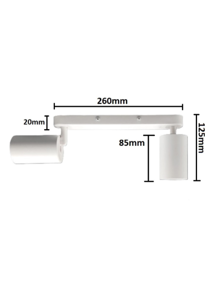 APLIQUE DE TECHO BLANCO ORIENTABLE  2 x GU10 2