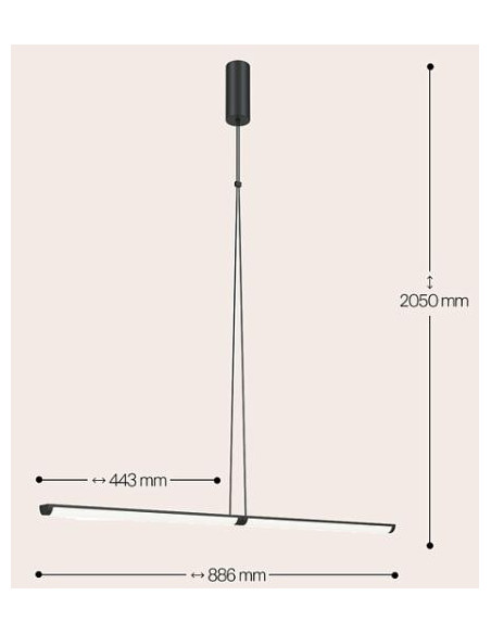 LAMPARA COLGANTE  SUPERSIMMETRY 18W 4000k NEGRA