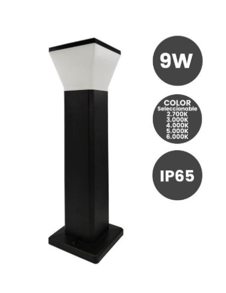 BALIZA LED CUADRADA 9W 5CCT IP65