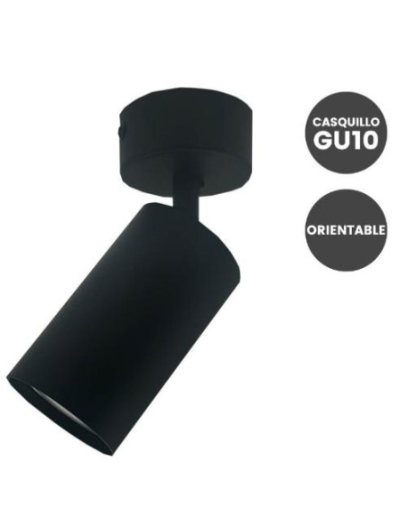 APLIQUE DE TECHO NEGRO ORIENTABLE  1L x GU10
