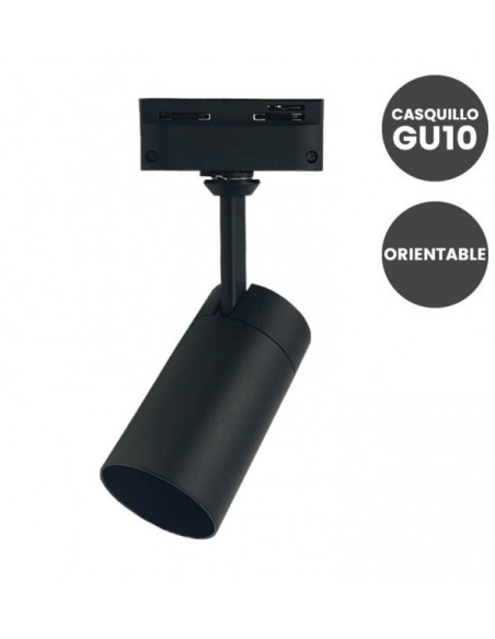 FOCOS DE CARRIL GU10 MONOFASICO NEGRO