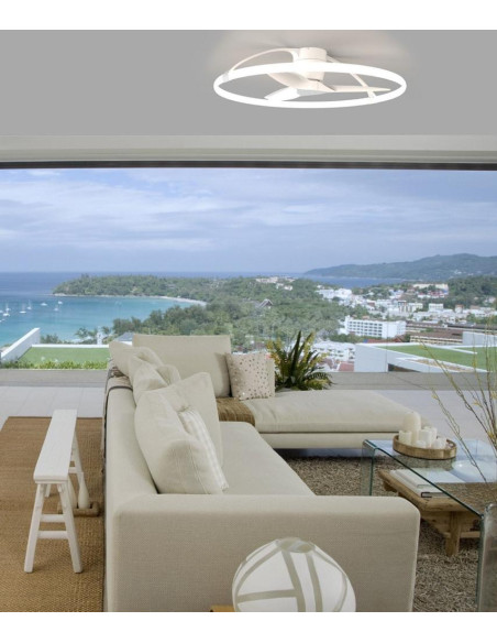 [9043] NEPAL II * VENTILADOR / PLAFON LED - BLANCO