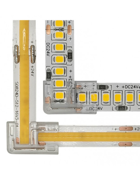CONECTOR PARA UNION  L  TIRA LED COB 8mm IP20