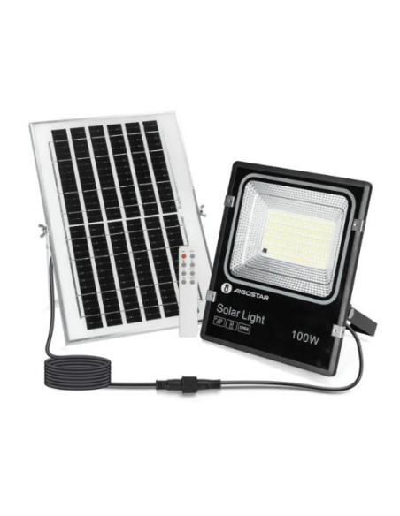 PROYECTOR 100W SOLAR LED CCT NEGRO IP66 CABLE 5M
