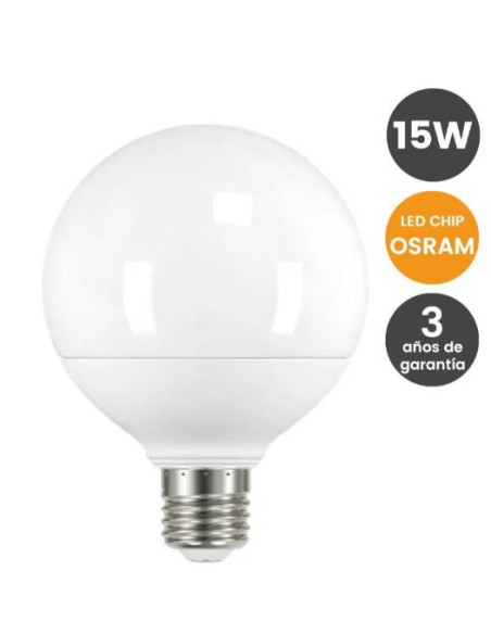 BOMBILLA GLOBO G95 15W E27 CHIP OSRAM 6000K