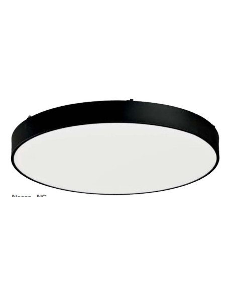 PLAFON CCT REDONDO 50W NEGRO LED INTEGRADO 60CM 