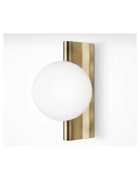 APLIQUE DE PARED BOLA BLANCA BASE ORO1xG9