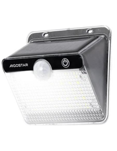 APLIQUE DE PARED SOLAR NEGRO 20W CON SENSOR 6500K