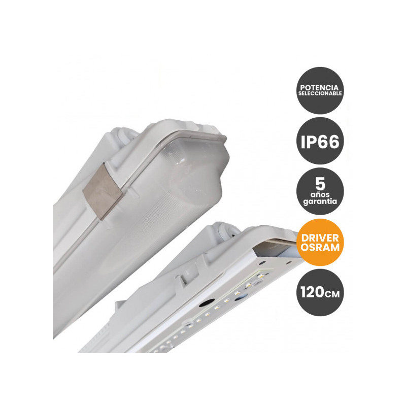 PANTALLA ESTANCA POTENCIA SELECCIONABLE 150CM IP66
