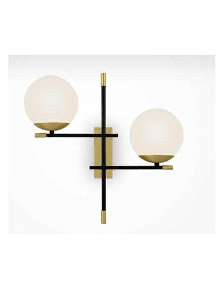 NOSTALGIA APLIQUE E14 ORO NEGRO/ORO 2 LUCES