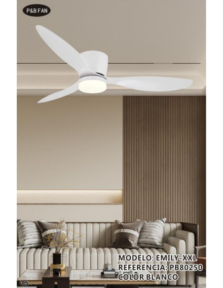 VENTILADOR DC EMILY XXL BLANCO CCT MOTOR 40W